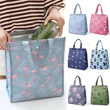 ISKYBOB 1PC New Fresh Insulation Cold Bags Thermal Oxford Lunch Bag Waterproof Convenient Leisure Bag Cute Flamingo Cuctas Tote 2024 - buy cheap