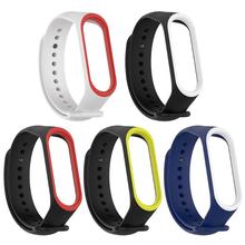 Silicone Dual Color Wristband Bracelet Smart Watch Wrist Band Strap Belt replaceable for Xiaomi Miband 3 Mi Band 4 2024 - buy cheap