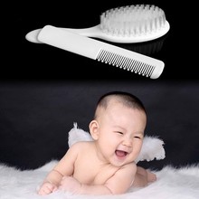 2Pcs White Safety Soft Baby Hair Brush Set Infant Comb Grooming Shower Design Pack Kit Hot! 2024 - buy cheap