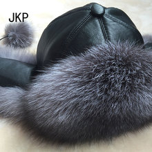 Fox fur hat women winter fur hat Leather head real fox raccoon fur winter hat 2024 - buy cheap