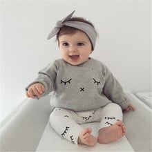 Toddler Baby Sets Cotton Lovely Newborn Baby Set Girl Kids Pattern T-shirt Tops+Long Pants Outfits Summer Baby Set Clothes 2024 - buy cheap