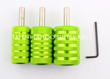 Empuñaduras de aluminio para máquina de tatuaje, 3 unids/lote, 35mm,30mm,25mm, PVD verde, novedad 2024 - compra barato