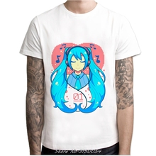 Miku Yo T Shirt Men Cartoon Cool Funny White Tshirt Anime Print T-shirt Men Short Sleeve Tees Harajuku Streetwear 2024 - buy cheap