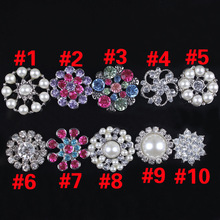 10PCS 10 Styles DIY Mixed Bling Metal Decorative Rhinestone Buttons For Crafts Flatback Crystal Pearl Buttons Embellishment 2024 - buy cheap