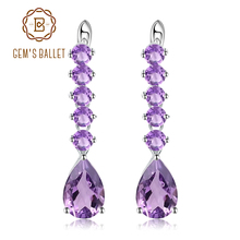 Pendientes de plata de primera ley y amatista Natural para mujer, aretes colgantes, plata esterlina 925, Gema Natural, Estilo Vintage, Ballet, boda, 8,91 quilates 2024 - compra barato