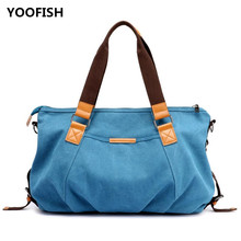YOOFISH новая холщовая женская сумка в стиле ретро, модная повседневная сумка на одно плечо, сумка через плечо, трендовая Большая вместительная XZ-084 для багажа. 2024 - купить недорого