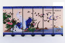 (Mini) Exquisite Chinese Classical Lacquerware Folding Screen, Painted with Birds Paying Homage to the Phoenix 2024 - buy cheap