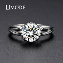 UMODE Engagement Rings for Women Simple Big Cubic Zirconia Rings Promise Round Clear Cubic Zirconia Wedding Band Jewelry UR0405 2024 - buy cheap