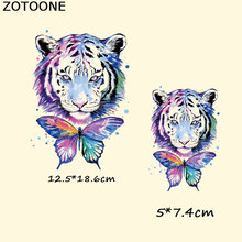 ZOTOONE Tiger Butterfly Heat Transfer Vinyl Patches Sticker Iron on Transfer for Clothes Fabric Animal Tiger Applique Badge E 2024 - buy cheap