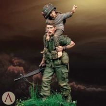1/24 Scale 75MM Vietnam War American Soldiers and Children Unpainted Resin Model Kit Figure Free Shipping 2024 - buy cheap