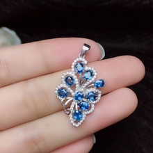 Fashion Graceful butterfly natural blue sapphire Pendant natural gemstone pendant S925 silver Women girl gift precious jewelery 2024 - buy cheap