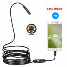 1M 8mm Lens USB Cable Mini Rigid Inspection Camera Snake Tube Waterproof Endoscope Borescope with 6 LED for Android Phone 2024 - buy cheap