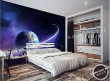 The custom 3D murals,dream aerial planets orbiting the blue planet papel de parede,living room sofa TV wall bedroom wall paper 2024 - buy cheap