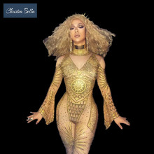 Macacão deusa egípcia dourada strass, sexy, festa, apresentação, cantoras, boate, festa 2024 - compre barato