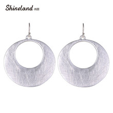 Shineland brincos para mulheres, novo design exclusivo bijuteria tendência círculo oco táctil marca americana moda brincos para mulheres 2021 2024 - compre barato