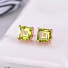 charming oliva green peridot  gemstone earring with 925 silver  New shop is promoting 2024 - buy cheap