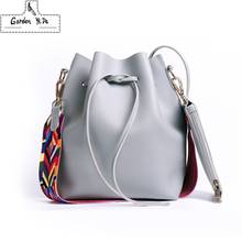 2019 New Fashion Colorful Strap Bucket Bag Women High Quality Pu Leather Shoulder Bag Brand Desinger Ladies Crossbody Bags 2024 - buy cheap