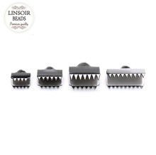 100pcs/lot Stainless Steel Flat End Fastener Clasps Fit Leather Cord Silver Tone End Caps Connectors For Jewelry Making F3673 2024 - buy cheap