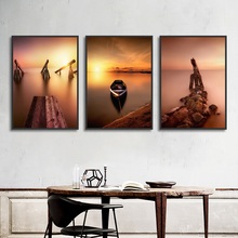 Nordic Home Decoration Sunset Seascape Posters and Prints Modern Canvas Art Oil Painting Wall Picture for Living Room Decoration 2024 - buy cheap