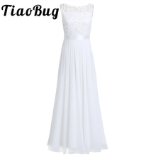 TiaoBug-vestido de encaje sin mangas para dama de honor, elegante, con estampado Floral de flores, Formal, para madre de novia, fiesta de princesa 2024 - compra barato