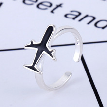Wholesale Fancy Jewelry Real Silver Color  Airplane Rings For Women Statement Jewelry Finger Ring anillos mujer bijoux 2024 - buy cheap