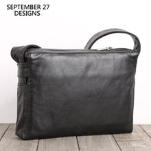 New Fashion Men's Messenger Bag Genuine Leather Luxury Handmade Business Casual Shoulder Crossbody Handbag Cowskin Small Satchel 2024 - buy cheap