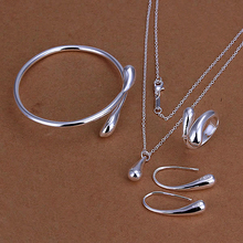 Wholesale sales Women 925 silver jewelry fashion jewelry  Ring Earrings Bracelet Necklace set 2024 - buy cheap