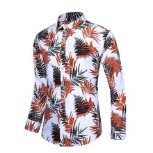 45 кг-120 кг модная повседневная рубашка Для мужчин с длинным рукавом Rugular подходит Для Мужчин's Повседневное рубашка на пуговицах с цветочным принтом рубашки Для мужчин блузка 6XL 7XL 2024 - купить недорого