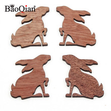 12Pcs 49x40mm Wooden Rabbit Veneers Slices For DIY Festival Home Crafting Decoration Embellishment Hanging Ornaments 2024 - buy cheap