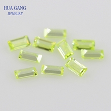 Apple Green Rectangle Shape Step Cut CZ Stone Synthetic Gems Cubic Zirconia For Jewelry Size 2x4mm Free Shipping 2024 - buy cheap