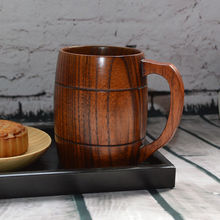 Techome caneca de madeira natural artesanal, copo de madeira leite cerveja chá caneca de café artesanal material saudável 2024 - compre barato