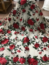 Venda imperdível tecido bordado de malha de tule francês com detalhes flores e renda de rede para vestido de noiva 2024 - compre barato