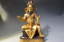 Tibet 100% Pure Bronze 24K Gold Gilt Vajrapani God of wealth Buddha statue 2024 - buy cheap
