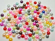 1000 Mixed Colour Half Pearl Bead 6mm Flat Back Round Gems Scrapbook Craft 2024 - buy cheap