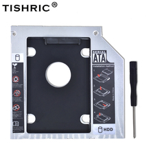TISHRIC Universal Aluminum 2nd HDD Caddy 9.5mm SATA 3.0 to SATA 2.5"SSD HDD Case Enclosure for Laptop CD-ROM DVD-ROM ODD OptiBay 2024 - buy cheap