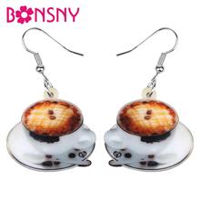 Bonsny Statement Acrylic Novelty Coffee Cup Drop Dangle Character Fashion Jewelry For Women Girls Teens Gift Charms Accessories 2024 - buy cheap