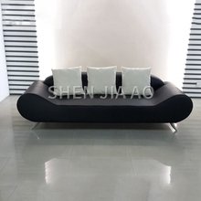 2.1M Creative Personality Leather Art Sofa Three People Leather Art Sofa Modern Minimalist Design Style Leather Sofa 1PC 2024 - buy cheap