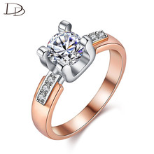 Классические кольца на палец из розового золота, простое Винтажное кольцо с цирконием для женщин, обручальные кольца для женщин, Помолвочные кольца krague Kr015 2024 - купить недорого
