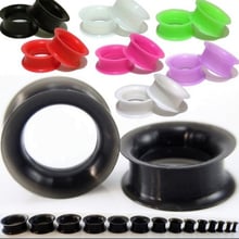 Silicone Flexible Double Flared Flesh Tunnel Ear Plugs Ear Gauge Expander Stretcher Earlets 4-25mm Earrings Ear Piecing 2024 - buy cheap