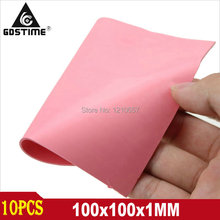 10 pieces Lot 100x100mm x 1mm GPU CPU Heatsink Cooling Thermal Silicon Conductive Pad Pink 2024 - buy cheap