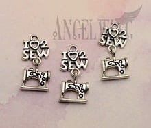 10pcs/lot--24x12mm, Antique Silver plated I Love Sew charms ,DIY supplies, Jewelry accessories 2024 - buy cheap