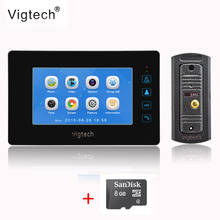 Видеодомофон Vigtech с цветным ЖК-дисплеем 7 дюймов, видеодомофон с записью, HD мини-камера в металлическом корпусе, 8 ГБ, TF-карта, бесплатная доставка 2024 - купить недорого