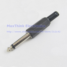 6.35mm 1/4" Male Plug Mono Jack Plug Plastic Handle Head Audio Connector Adapter ,Solder type  10pcs , Free shipping 2024 - buy cheap