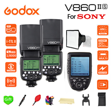 Paypal Accpect, Godox V860II Flash Speedlight 2*V860II-S TTL GN60 Li-Battery HSS 1/8000s Camera Flash + XPRO-S trigger for Sony 2024 - buy cheap