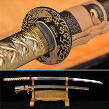 Clay Tempered Steel Blade Japanese Samurai Golden Phoenix Katana Sword Handmade 2024 - buy cheap
