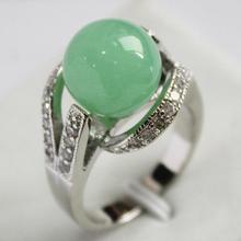 Novo design feminino joias r banhadas a cristal decoradas e 12mm pedra verde clara anel (#7.8,9) 5.29 2024 - compre barato