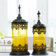 Europa retro castiçais presentes de casamento marroquino lanternas candelabros decoração para casa metal oco esculpido castiçal 50xx236 2024 - compre barato