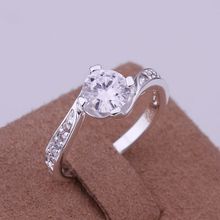 Free Shipping 925 jewelry silver plated  Ring Fine Fashion Silver Plated Zircon Women&Men Finger Ring Top Quality SMTR148 2024 - buy cheap