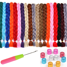 AliLeader 82 Inch Synthetic Crochet Braiding Hair Extensions 165G Jumbo Braid Silver Purple Pink Blue 1/5/10 Packs Bulk Hair 2024 - buy cheap