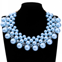 Attractive 9 Colors Handmade Candy Colorful Pearl Beads Crystal Cluster Bib Choker Unique Necklace 9.49USD Free Shipping Jewelry 2024 - buy cheap
